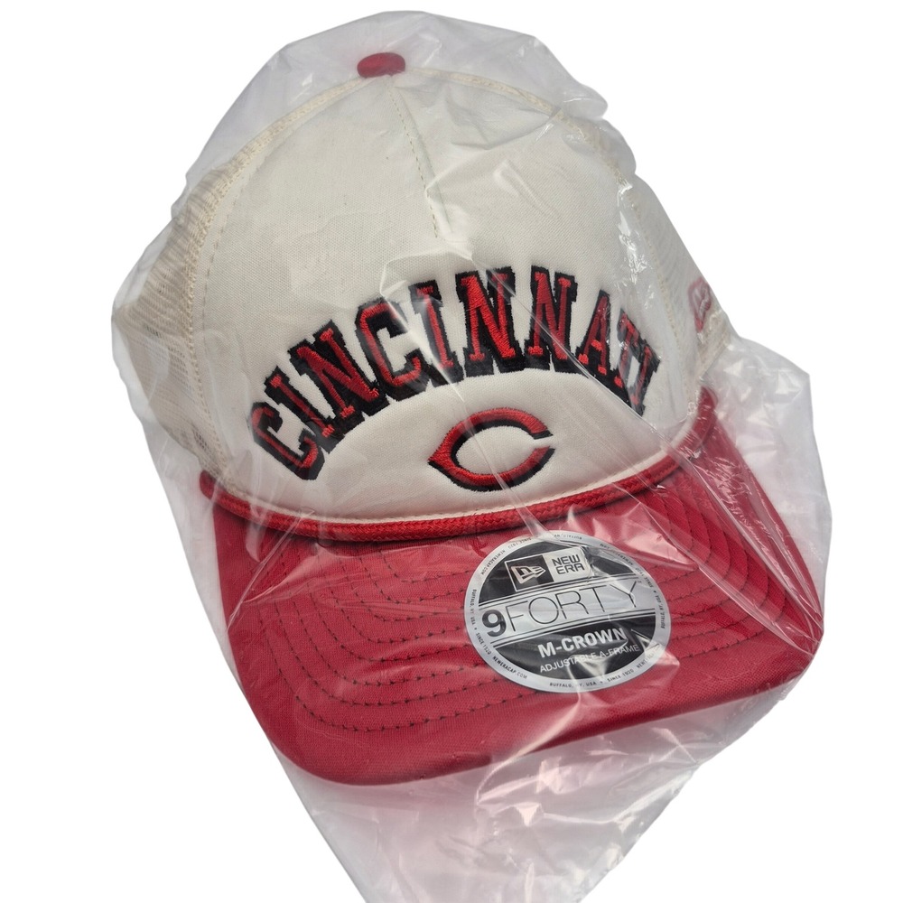 New Era Cincinnati Reds Adjustable A-frame Snapback Baseball Cap Hat Red & White